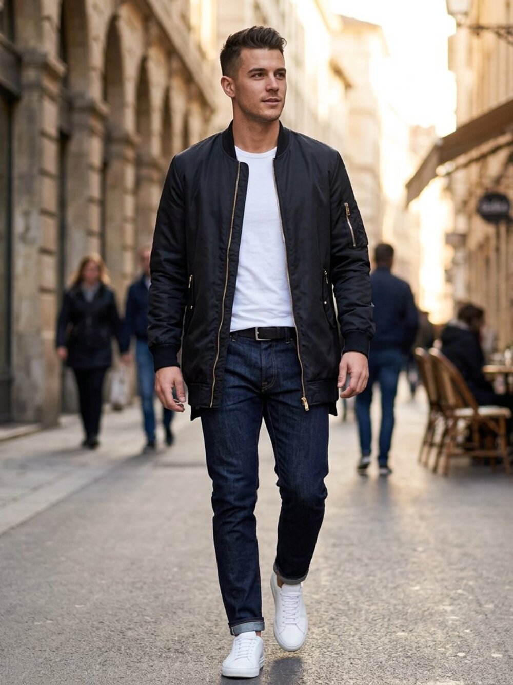 Zara Black Long Line Bomber Jacket - Size Small